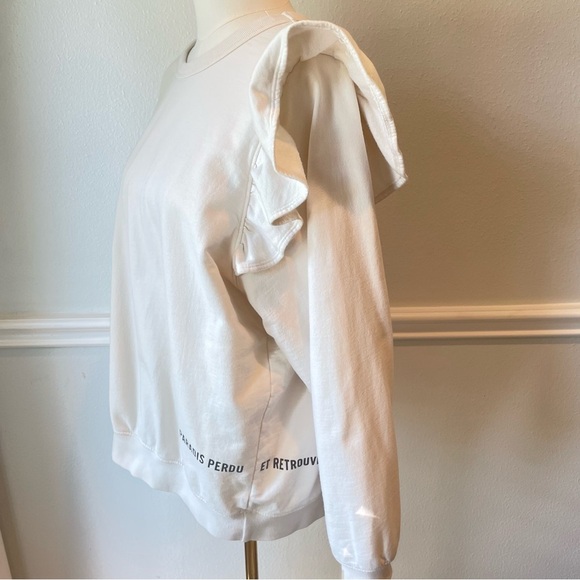 Clare V White Ruffle Sweatshirt - Picture 6 of 12